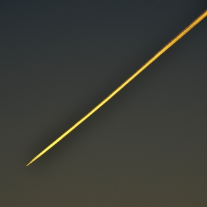 Aircraft at sunset over Spain