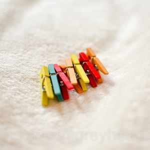 Miniature clothes pegs