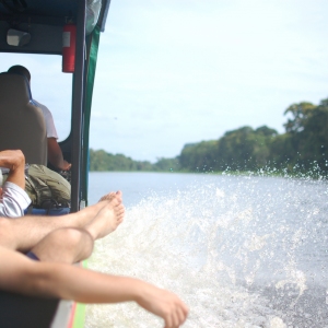 On a river boat in Costa Rica