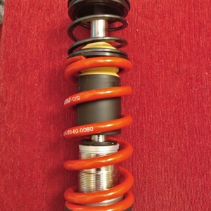 The assembled front strut with helper spring at the top.