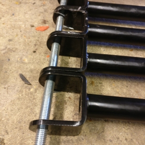Another pic of the four tie bars on threaded bar to make sure they're all exactly the same length
