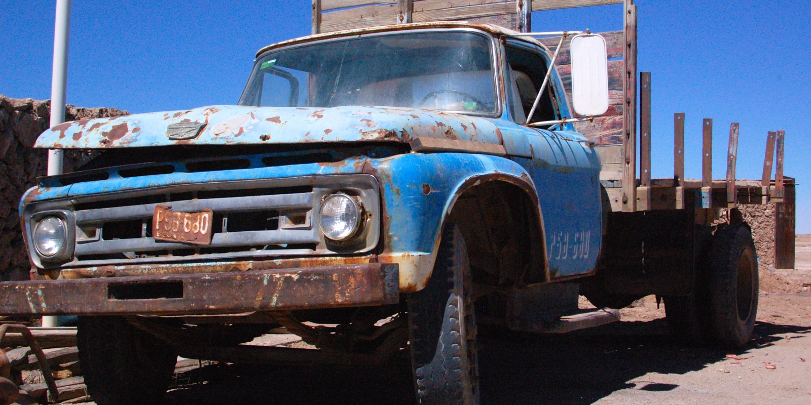 Old truck in Salar de Uyuni, Bolivia